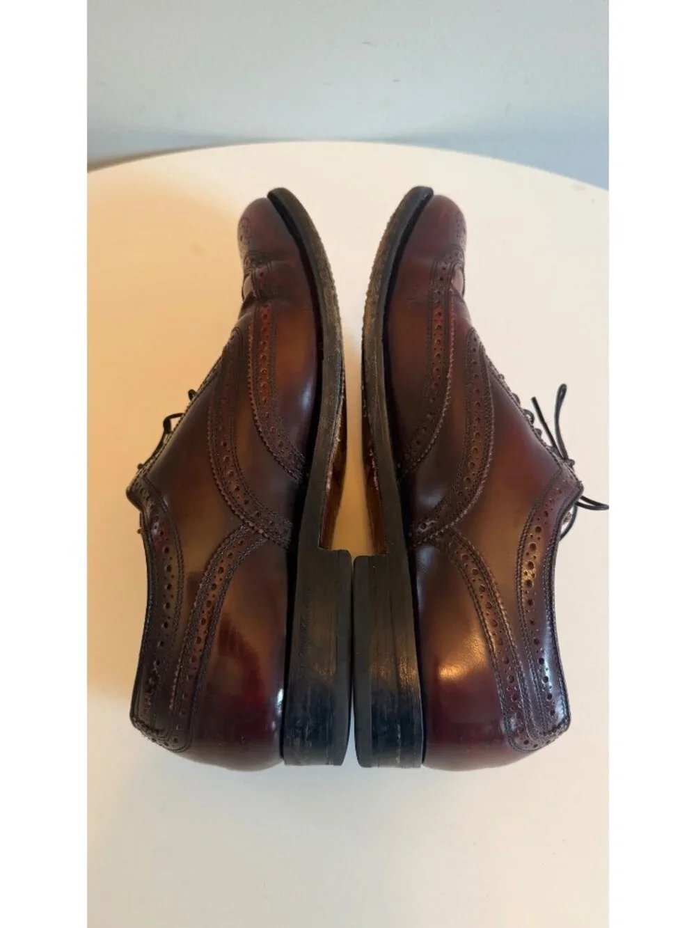 Florsheim Mens Burgundy Leather Wingtip Oxford Dress Shoes Size 9D Made In USA